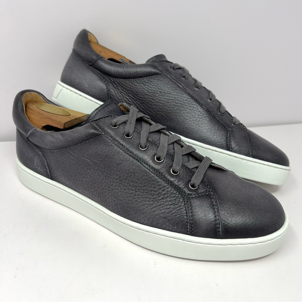 Magnanni Men’s Leve Fashion Sneaker Sz 8.5 Soft Grey Leather Casual Shoe $450